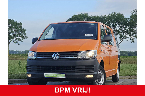 Volkswagen Transporter 2.0 TDI L2H1 DC airco, navi, pdc, trekhaak, 150Pk, Euro6!