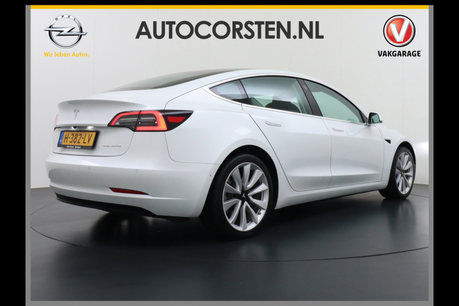Tesla Model 3 Long Range AWD 75kWh 463PK Lmv 19" FSD-3 Computer Premium Audio AutoPilot Panoramadak Camera's Leer Adaptive-Cruise-Control+Stop 4WD Stoel en achterbank verwarming Elektr.Stoelen+Memory+Easy-Entry WiFi 1e Eigenaar Org. Nederlandse Auto Garantie op Accu/Motor tot 16-03-2028/192.000km