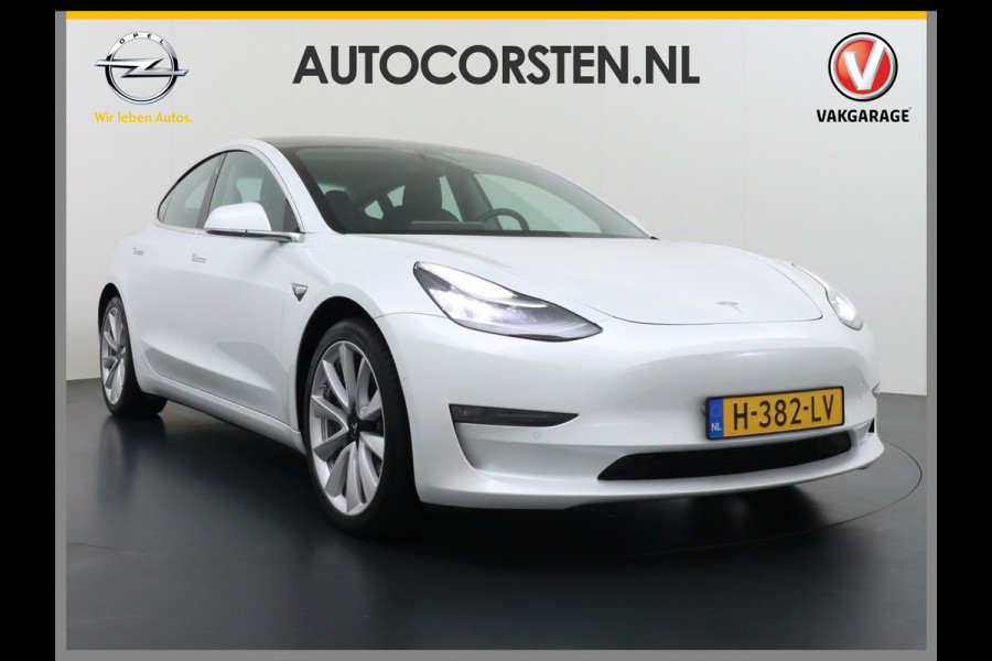 Tesla Model 3 Long Range AWD 75kWh 463PK Lmv 19" FSD-3 Computer Premium Audio AutoPilot Panoramadak Camera's Leer Adaptive-Cruise-Control+Stop 4WD Stoel en achterbank verwarming Elektr.Stoelen+Memory+Easy-Entry WiFi 1e Eigenaar Org. Nederlandse Auto Garantie op Accu/Motor tot 16-03-2028/192.000km
