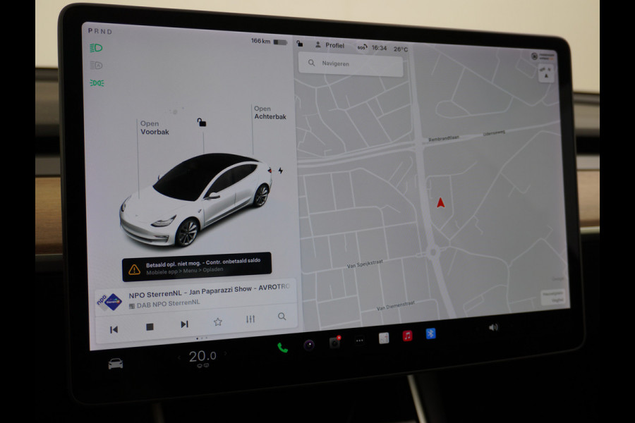 Tesla Model 3 Long Range AWD 75kWh 463PK Lmv 19" FSD-3 Computer Premium Audio AutoPilot Panoramadak Camera's Leer Adaptive-Cruise-Control+Stop 4WD Stoel en achterbank verwarming Elektr.Stoelen+Memory+Easy-Entry WiFi 1e Eigenaar Org. Nederlandse Auto Garantie op Accu/Motor tot 16-03-2028/192.000km