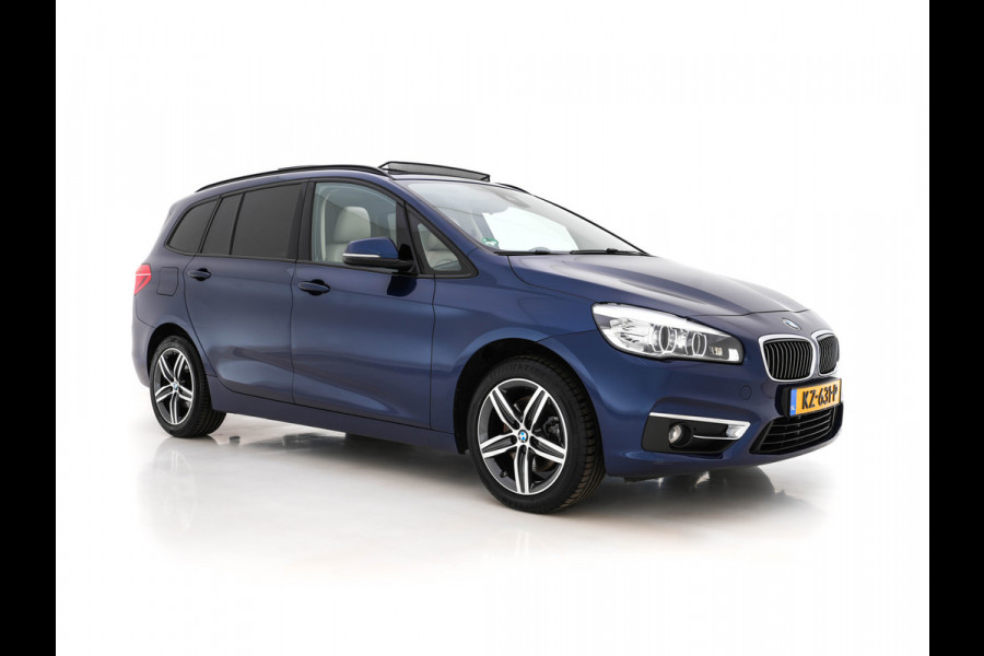 BMW 2 Serie Gran Tourer 218D High Executive Luxury-Line 7-Pers Aut. *PANO | NAVI-FULLMAP | LUXURY-LEATHER | FULL-LED | ECC | KEYLESS | HEATED-COMFORTSEATS | SHIFT-PADDLES | AMBIENT-LIGHT | CAMERA | HEAD UP | PDC | TOWBAR | 17"ALU*