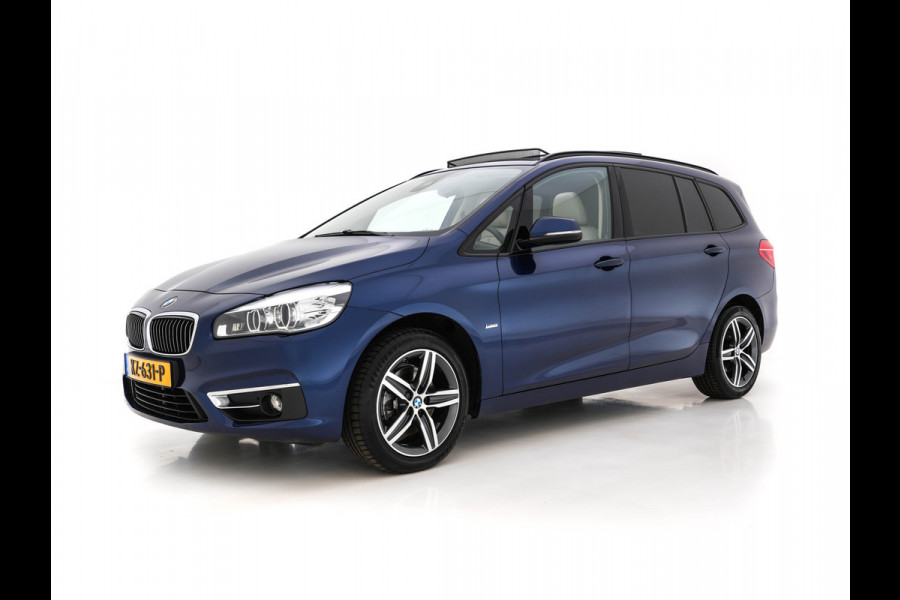 BMW 2 Serie Gran Tourer 218D High Executive Luxury-Line 7-Pers Aut. *PANO | NAVI-FULLMAP | LUXURY-LEATHER | FULL-LED | ECC | KEYLESS | HEATED-COMFORTSEATS | SHIFT-PADDLES | AMBIENT-LIGHT | CAMERA | HEAD UP | PDC | TOWBAR | 17"ALU*