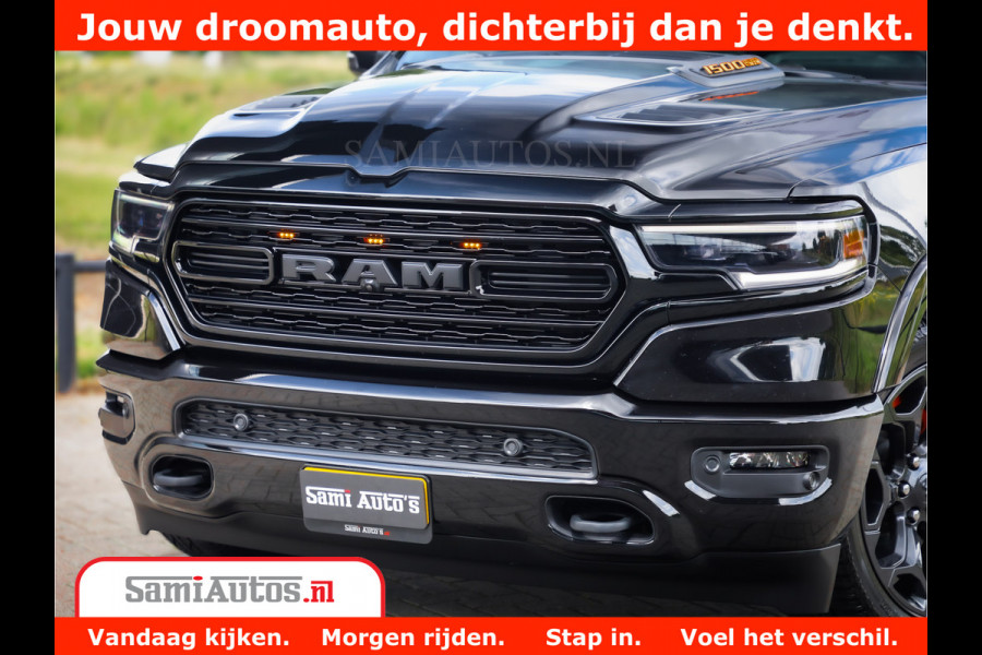Dodge Ram 1500 LIMITED | 5.7 V8 HEMI | HUD | BOM VOL | LUCHTVERING | PANORAMA | ADAPTIVE CRUISE | 360 CAM | 3500KG | LEDER | DUBBELE CABINE | BPM VRIJ | LANE ASSIST | APPLE CARPLAY