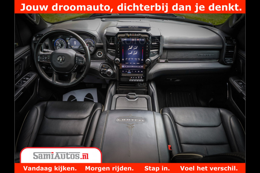 Dodge Ram 1500 LIMITED | 5.7 V8 HEMI | HUD | BOM VOL | LUCHTVERING | PANORAMA | ADAPTIVE CRUISE | 360 CAM | 3500KG | LEDER | DUBBELE CABINE | BPM VRIJ | LANE ASSIST | APPLE CARPLAY