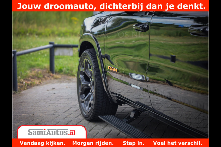 Dodge Ram 1500 LIMITED | 5.7 V8 HEMI | HUD | BOM VOL | LUCHTVERING | PANORAMA | ADAPTIVE CRUISE | 360 CAM | 3500KG | LEDER | DUBBELE CABINE | BPM VRIJ | LANE ASSIST | APPLE CARPLAY