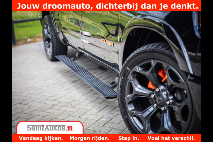 Dodge Ram 1500 LIMITED | 5.7 V8 HEMI | HUD | BOM VOL | LUCHTVERING | PANORAMA | ADAPTIVE CRUISE | 360 CAM | 3500KG | LEDER | DUBBELE CABINE | BPM VRIJ | LANE ASSIST | APPLE CARPLAY