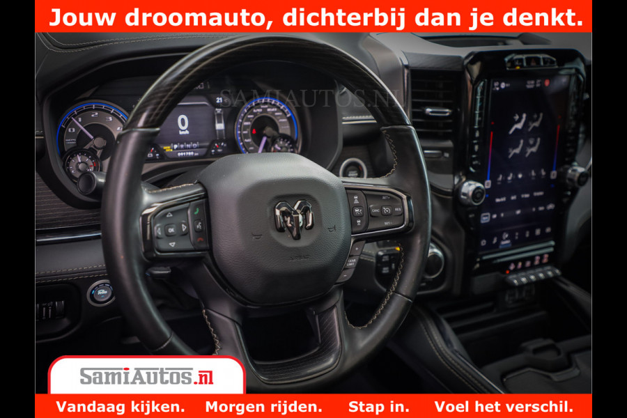 Dodge Ram 1500 LIMITED | 5.7 V8 HEMI | HUD | BOM VOL | LUCHTVERING | PANORAMA | ADAPTIVE CRUISE | 360 CAM | 3500KG | LEDER | DUBBELE CABINE | BPM VRIJ | LANE ASSIST | APPLE CARPLAY