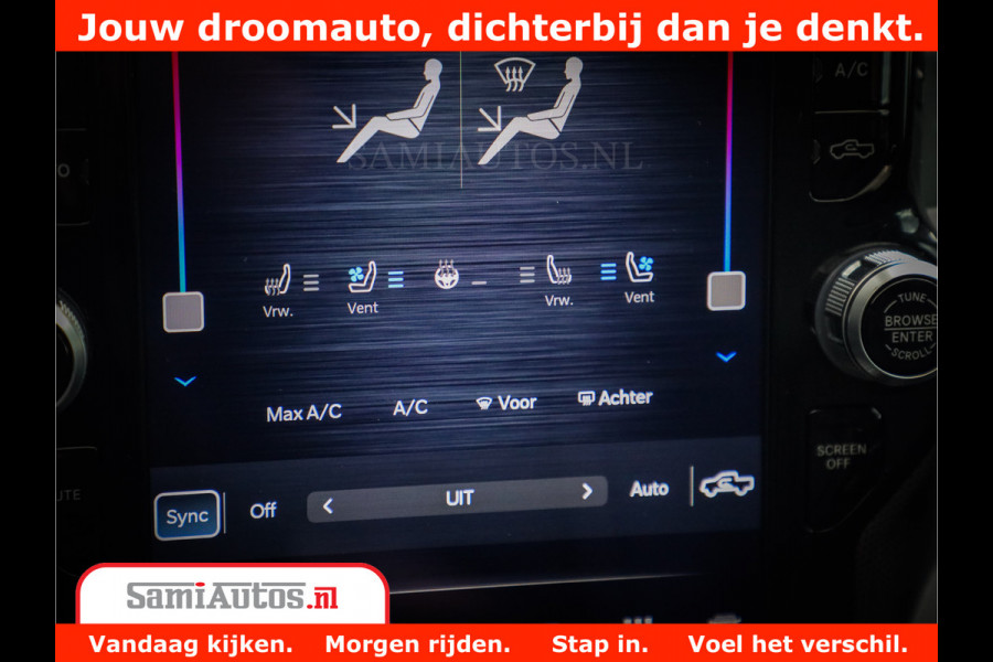 Dodge Ram 1500 LIMITED | 5.7 V8 HEMI | HUD | BOM VOL | LUCHTVERING | PANORAMA | ADAPTIVE CRUISE | 360 CAM | 3500KG | LEDER | DUBBELE CABINE | BPM VRIJ | LANE ASSIST | APPLE CARPLAY