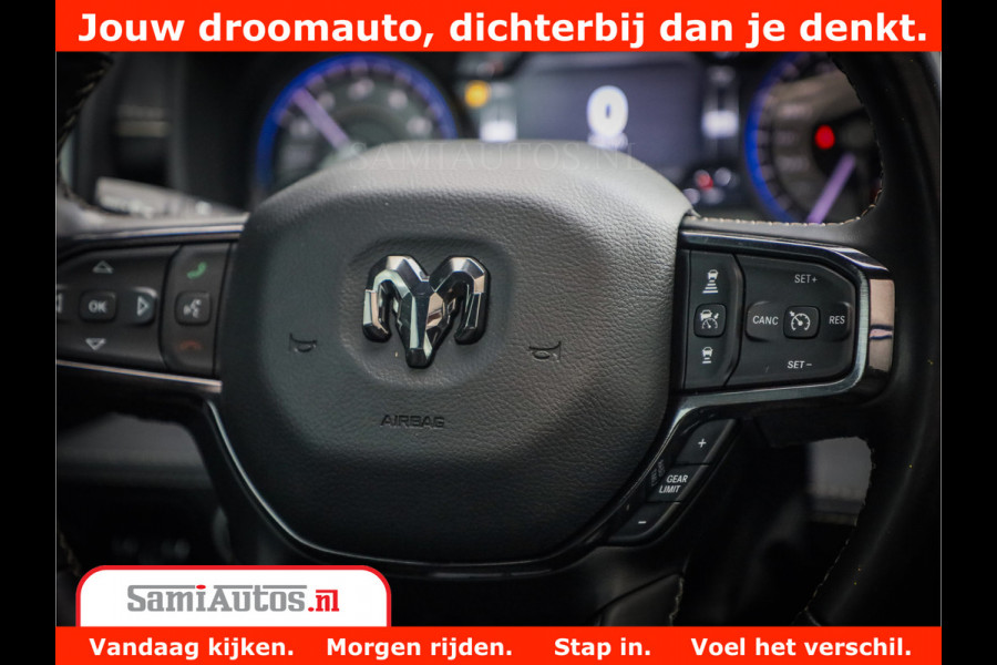 Dodge Ram 1500 LIMITED | 5.7 V8 HEMI | HUD | BOM VOL | LUCHTVERING | PANORAMA | ADAPTIVE CRUISE | 360 CAM | 3500KG | LEDER | DUBBELE CABINE | BPM VRIJ | LANE ASSIST | APPLE CARPLAY