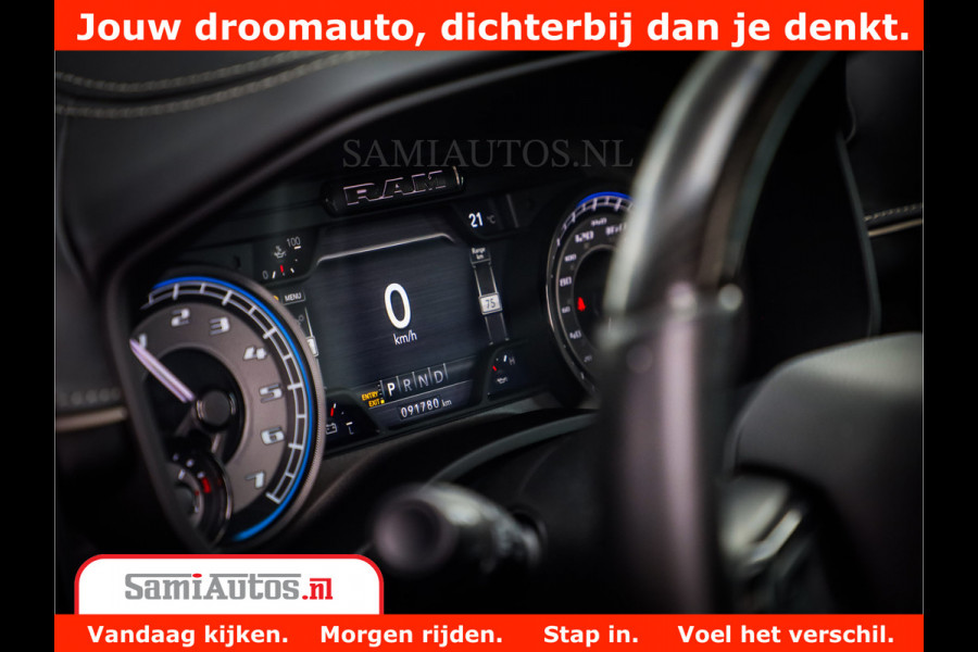 Dodge Ram 1500 LIMITED | 5.7 V8 HEMI | HUD | BOM VOL | LUCHTVERING | PANORAMA | ADAPTIVE CRUISE | 360 CAM | 3500KG | LEDER | DUBBELE CABINE | BPM VRIJ | LANE ASSIST | APPLE CARPLAY