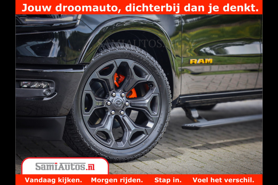 Dodge Ram 1500 LIMITED | 5.7 V8 HEMI | HUD | BOM VOL | LUCHTVERING | PANORAMA | ADAPTIVE CRUISE | 360 CAM | 3500KG | LEDER | DUBBELE CABINE | BPM VRIJ | LANE ASSIST | APPLE CARPLAY