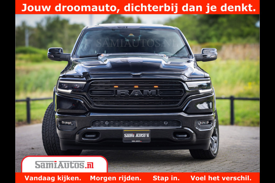 Dodge Ram 1500 LIMITED | 5.7 V8 HEMI | HUD | BOM VOL | LUCHTVERING | PANORAMA | ADAPTIVE CRUISE | 360 CAM | 3500KG | LEDER | DUBBELE CABINE | BPM VRIJ | LANE ASSIST | APPLE CARPLAY