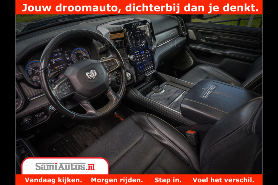 Dodge Ram 1500 Limited Night 5.7 V8 Hemi | Alle Opties | Black Edition | 4x4 Crew Cab | Comfortabele DC Dubbele Cabine met Royale 5 Zitplaatsen | KMC Wielen | Luchtvering | 360 Camera | Nappa Leer | Adaptieve Cruise |