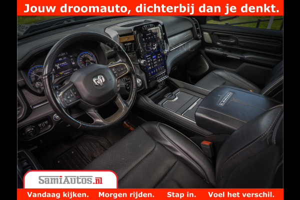 Dodge Ram 1500 Limited Night 5.7 V8 Hemi | Alle Opties | Black Edition | 4x4 Crew Cab | Comfortabele DC Dubbele Cabine met Royale 5 Zitplaatsen | KMC Wielen | Luchtvering | 360 Camera | Nappa Leer | Adaptieve Cruise |