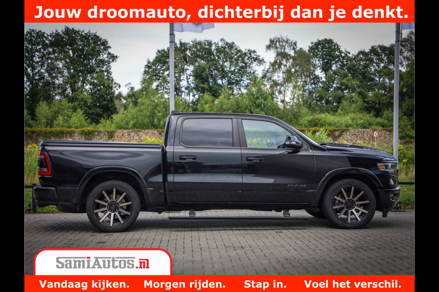Dodge Ram 1500 Limited Night 5.7 V8 Hemi | Alle Opties | Black Edition | 4x4 Crew Cab | Comfortabele DC Dubbele Cabine met Royale 5 Zitplaatsen | KMC Wielen | Luchtvering | 360 Camera | Nappa Leer | Adaptieve Cruise |