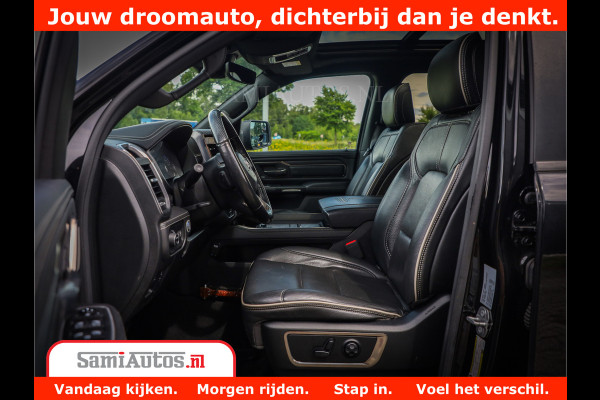 Dodge Ram 1500 Limited Night 5.7 V8 Hemi | Alle Opties | Black Edition | 4x4 Crew Cab | Comfortabele DC Dubbele Cabine met Royale 5 Zitplaatsen | KMC Wielen | Luchtvering | 360 Camera | Nappa Leer | Adaptieve Cruise |