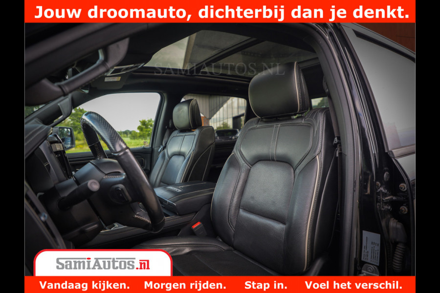 Dodge Ram 1500 Limited Night 5.7 V8 Hemi | Alle Opties | Black Edition | 4x4 Crew Cab | Comfortabele DC Dubbele Cabine met Royale 5 Zitplaatsen | KMC Wielen | Luchtvering | 360 Camera | Nappa Leer | Adaptieve Cruise |