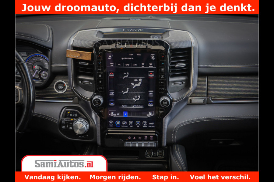 Dodge Ram 1500 Limited Night 5.7 V8 Hemi | Alle Opties | Black Edition | 4x4 Crew Cab | Comfortabele DC Dubbele Cabine met Royale 5 Zitplaatsen | KMC Wielen | Luchtvering | 360 Camera | Nappa Leer | Adaptieve Cruise |