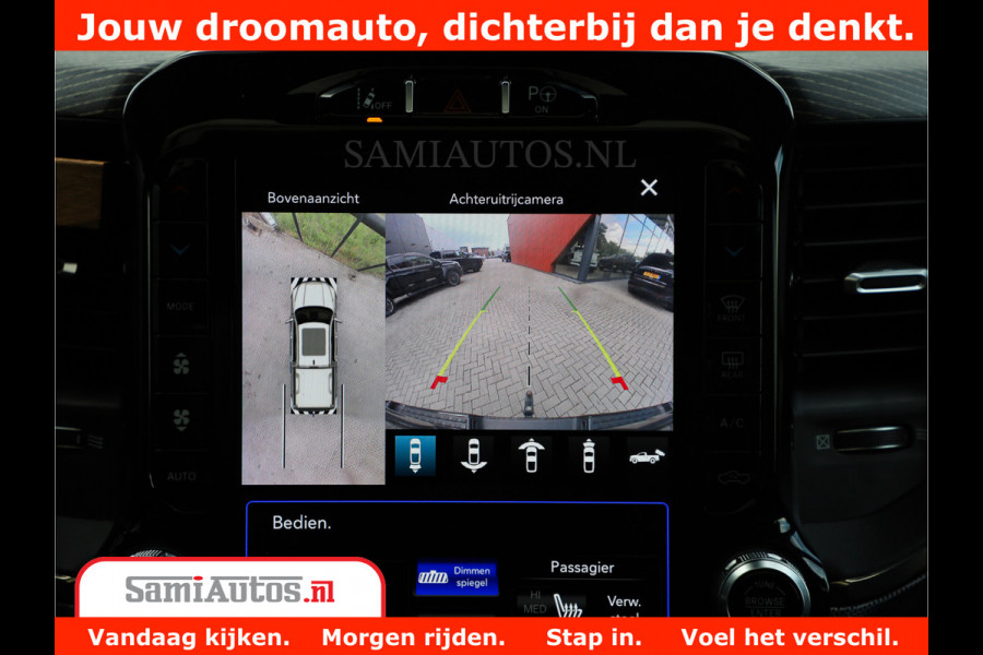 Dodge Ram 1500 Limited Night 5.7 V8 Hemi | Alle Opties | Black Edition | 4x4 Crew Cab | Comfortabele DC Dubbele Cabine met Royale 5 Zitplaatsen | KMC Wielen | Luchtvering | 360 Camera | Nappa Leer | Adaptieve Cruise |