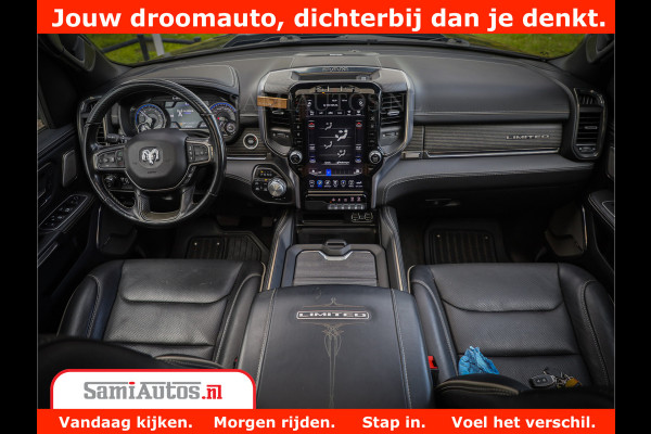 Dodge Ram 1500 Limited Night 5.7 V8 Hemi | Alle Opties | Black Edition | 4x4 Crew Cab | Comfortabele DC Dubbele Cabine met Royale 5 Zitplaatsen | KMC Wielen | Luchtvering | 360 Camera | Nappa Leer | Adaptieve Cruise |