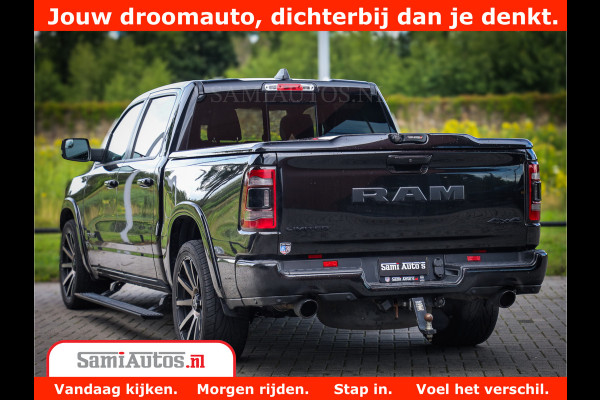Dodge Ram 1500 Limited Night 5.7 V8 Hemi | Alle Opties | Black Edition | 4x4 Crew Cab | Comfortabele DC Dubbele Cabine met Royale 5 Zitplaatsen | KMC Wielen | Luchtvering | 360 Camera | Nappa Leer | Adaptieve Cruise |