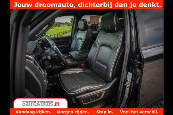 Dodge Ram 1500 Limited Night 5.7 V8 Hemi | Alle Opties | Black Edition | 4x4 Crew Cab | Comfortabele DC Dubbele Cabine met Royale 5 Zitplaatsen | KMC Wielen | Luchtvering | 360 Camera | Nappa Leer | Adaptieve Cruise |
