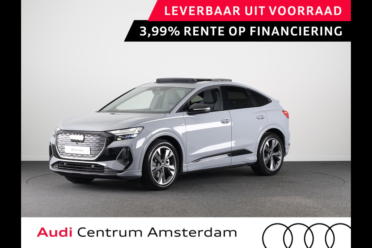 Audi Q4 Sportback e-tron 45 quattro S Edition 82 kWh panoramadak, achteruitrij camera, adaptive cruise control, optiek pakket zwart plus, privacy glass, lichtpakket, spiegelkappen zwart Audi Q4 Sportback e-tron 45 quattro S Edition 82 kWh panoramadak, achteruitrij camera, adaptive cruise control, optiek pakket zwart plus, privacy glass, lichtpakket, spiegelkappen zwart