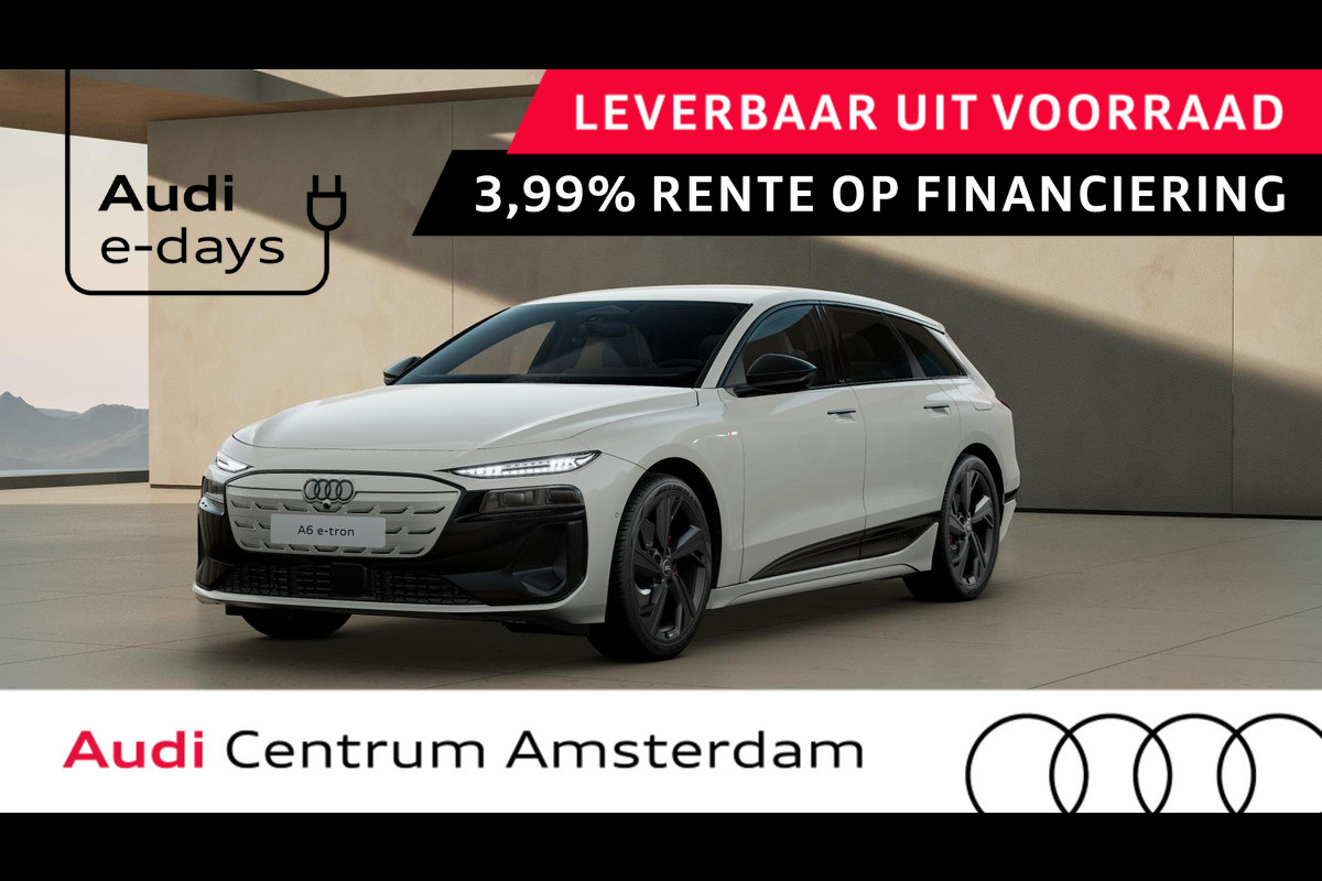 Audi A6 Avant e-tron S edition 83 kWh privacy glass, rood gespoten remzadels, LM velgen 21" Audi A6 Avant e-tron S edition 83 kWh privacy glass, rood gespoten remzadels, LM velgen 21"