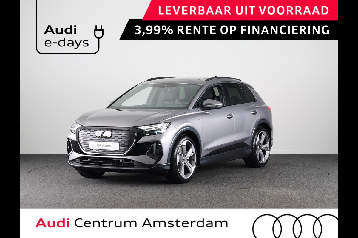 Audi Q4 e-tron 45 quattro S Edition 82 kWh 286pk panoramadak, Sonos soundsysteem, assistentiepakket plus, comfortpakket, veiligheidspakket, klimaatregelingpakket, leder interieur Audi Q4 e-tron 45 quattro S Edition 82 kWh 286pk panoramadak, Sonos soundsysteem, assistentiepakket plus, comfortpakket, veiligheidspakket, klimaatregelingpakket, leder interieur