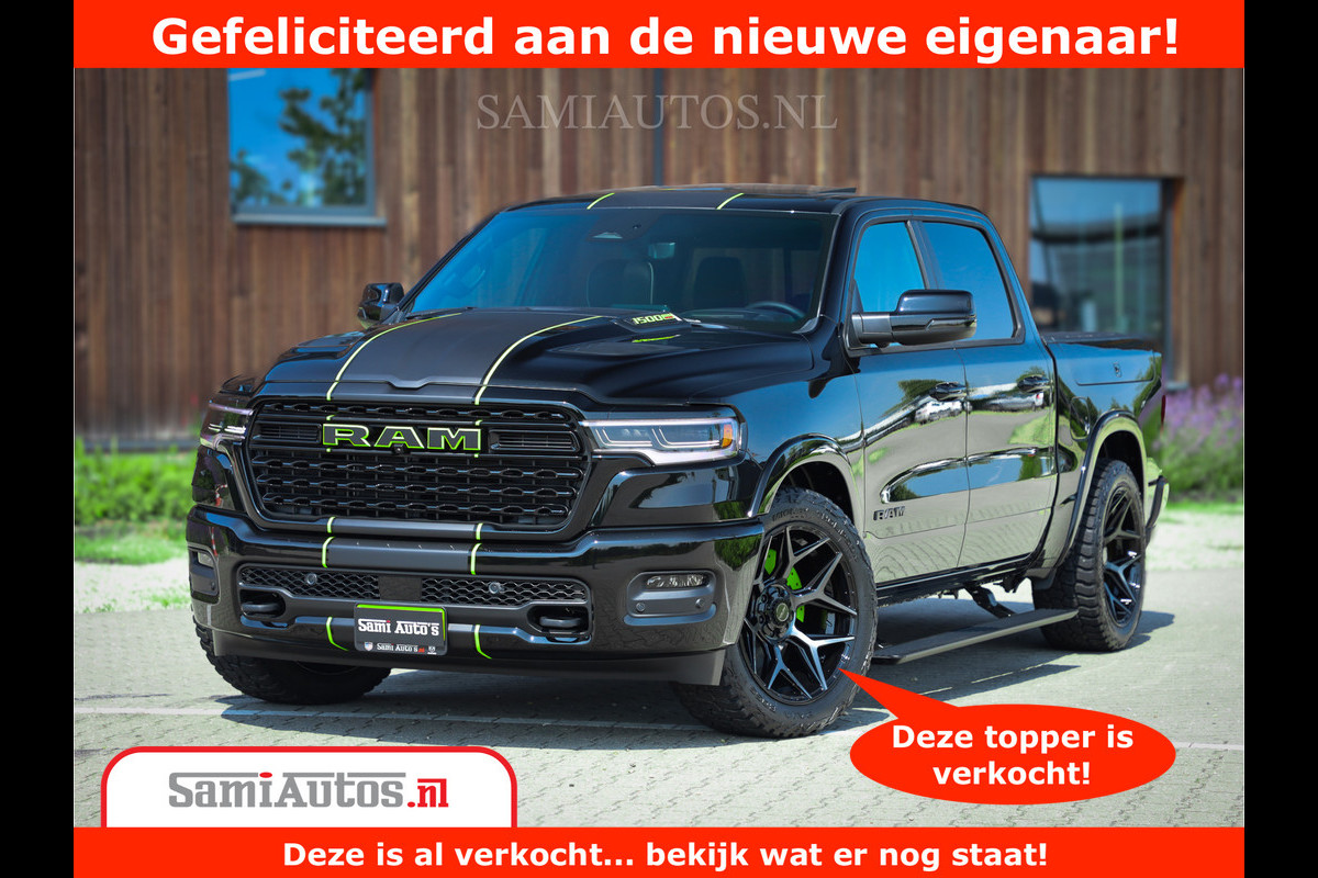 Dodge Ram 1500 Limited Night H.O 540HP 706Nm | Massage + Full Option | De Meest Luxe en Volle Pick-Up in zijn Klasse | Comfortabele Dubbele Cabine met Royale 5 Zitplaatsen | BPM vrij | Nu Leverbaar uit Voorraad | Voorraad Nr 2384 - 5408 Dodge Ram 1500 Limited Night H.O 540HP 706Nm | Massage + Full Option | De Meest Luxe en Volle Pick-Up in zijn Klasse | Comfortabele Dubbele Cabine met Royale 5 Zitplaatsen | BPM vrij | Nu Leverbaar uit Voorraad | Voorraad Nr 2384 - 5408