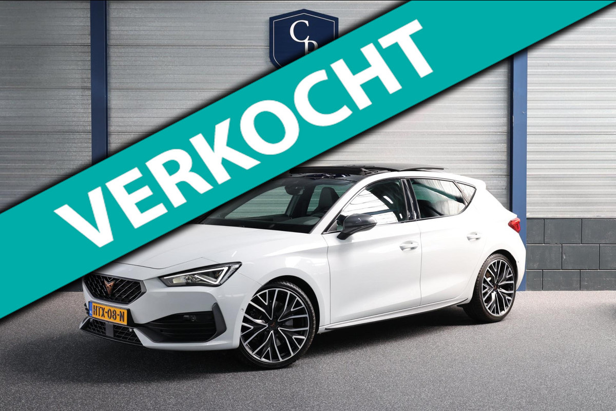 CUPRA Leon 2.0 TSI VZ 300+PK LED/VIRTUAL/SFEER/PANO/HALF LEER+S.VERWARMING/19"/CAM/ACC/ECC/12 MDN GARANTIE! CUPRA Leon 2.0 TSI VZ 300+PK LED/VIRTUAL/SFEER/PANO/HALF LEER+S.VERWARMING/19"/CAM/ACC/ECC/12 MDN GARANTIE!