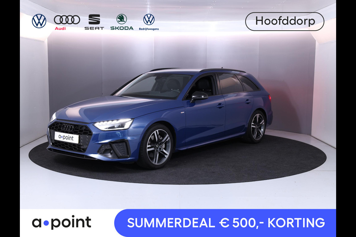 Audi A4 Avant 40 TFSI S edition Competition 204 pk S-tronic | Verlengde garantie | Navigatie | Elektr. trekhaak | Parkeersensoren | Cruise control | Stoelverwarming | LED koplampen |