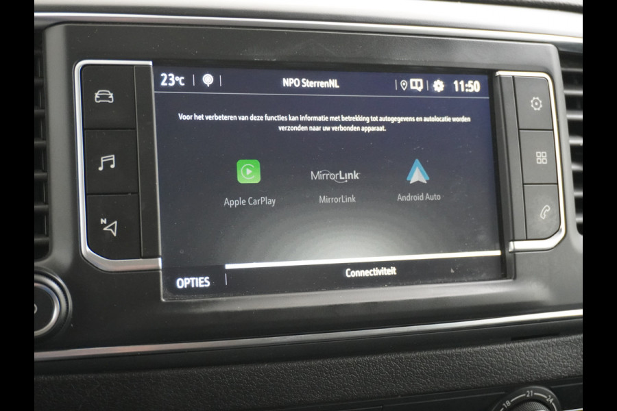 Opel Vivaro D120PK L2 3-Pers.360°Camera Apple Carplay Android ECC Trekhaak Imperiaal Airco DAB Cruise Control H1 Edition 1.5cdti lengte 2 ho Schuifdeur Tussenwand Dealeronderhouden Sensor dodehoek Bluetooth Regensensor 1e Eigenaar EURO6 300NM Koppel 1800kg Trekvermogen