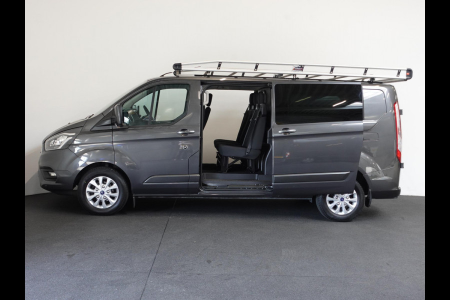 Ford Transit Custom L2H1 Limited Dubbele Cabine Automaat Navigatie Airco 2 Schuifdeuren Trekhaak Parkeersensoren Carplay Imperiaal