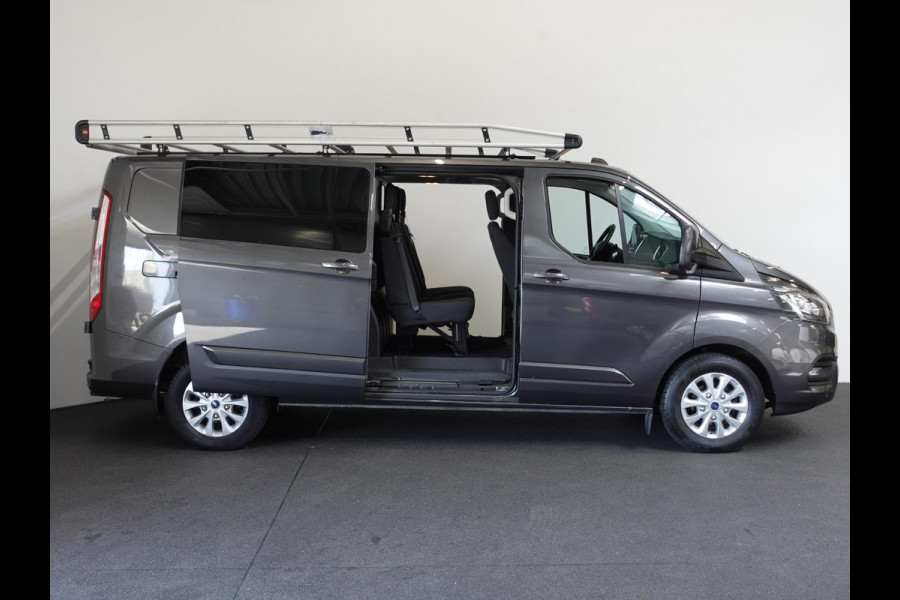 Ford Transit Custom L2H1 Limited Dubbele Cabine Automaat Navigatie Airco 2 Schuifdeuren Trekhaak Parkeersensoren Carplay Imperiaal