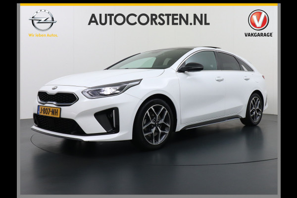 Kia ProCeed 1.4 T-GDI 141PK Autom. GT-Line Panoramadak Virtual Cockpit Trekhaak Navi Camera Ecc Apple Carplay Android Auto Adap.Cruise Stoel Keyless DAB Lmv 17" Led Dodehoekdetector Rijstrooksensor met correctie Elek.Achterklep Verkeersbord detectie Uitparkeer waarschuwing Zeer compleet! Origineel Nederlandse Auto €35.000,- nieuw