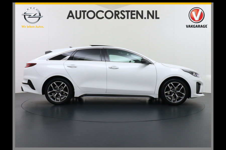 Kia ProCeed 1.4 T-GDI 141PK Autom. GT-Line Panoramadak Virtual Cockpit Trekhaak Navi Camera Ecc Apple Carplay Android Auto Adap.Cruise Stoel Keyless DAB Lmv 17" Led Dodehoekdetector Rijstrooksensor met correctie Elek.Achterklep Verkeersbord detectie Uitparkeer waarschuwing Zeer compleet! Origineel Nederlandse Auto €35.000,- nieuw