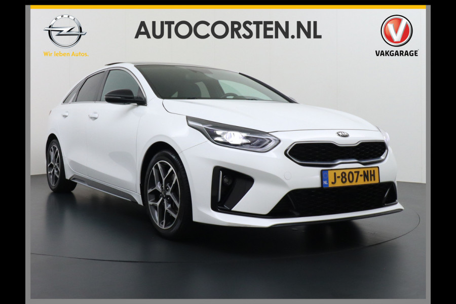 Kia ProCeed 1.4 T-GDI 141PK Autom. GT-Line Panoramadak Virtual Cockpit Trekhaak Navi Camera Ecc Apple Carplay Android Auto Adap.Cruise Stoel Keyless DAB Lmv 17" Led Dodehoekdetector Rijstrooksensor met correctie Elek.Achterklep Verkeersbord detectie Uitparkeer waarschuwing Zeer compleet! Origineel Nederlandse Auto €35.000,- nieuw