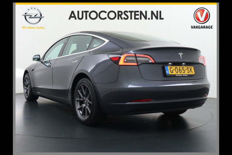 Tesla Model 3 RWD SR+ 60kWh 325PK Lmv 19" AutoPilot Leder PanoDak Adaptive-Cruise Lmv Camera's Elektr.-Stuur+Stoelen+Spiegels+Geheugen+Easy-En Navi LED Comfortstoelen ACC DAB Keyless en Voorverwarmen interieur via App One-Pedal-Drive Origineel Nederlandse auto 1e Eigenaar Garantie Accu/Motor tot 12-12-2027 max 160.000km 1.584kg licht!
