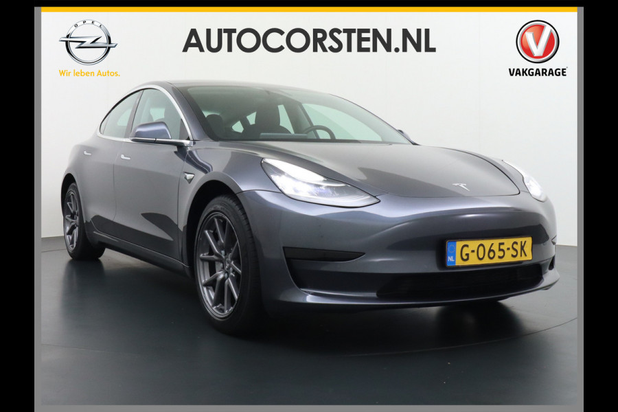Tesla Model 3 RWD SR+ 60kWh 325PK Lmv 19" AutoPilot Leder PanoDak Adaptive-Cruise Lmv Camera's Elektr.-Stuur+Stoelen+Spiegels+Geheugen+Easy-En Navi LED Comfortstoelen ACC DAB Keyless en Voorverwarmen interieur via App One-Pedal-Drive Origineel Nederlandse auto 1e Eigenaar Garantie Accu/Motor tot 12-12-2027 max 160.000km 1.584kg licht!