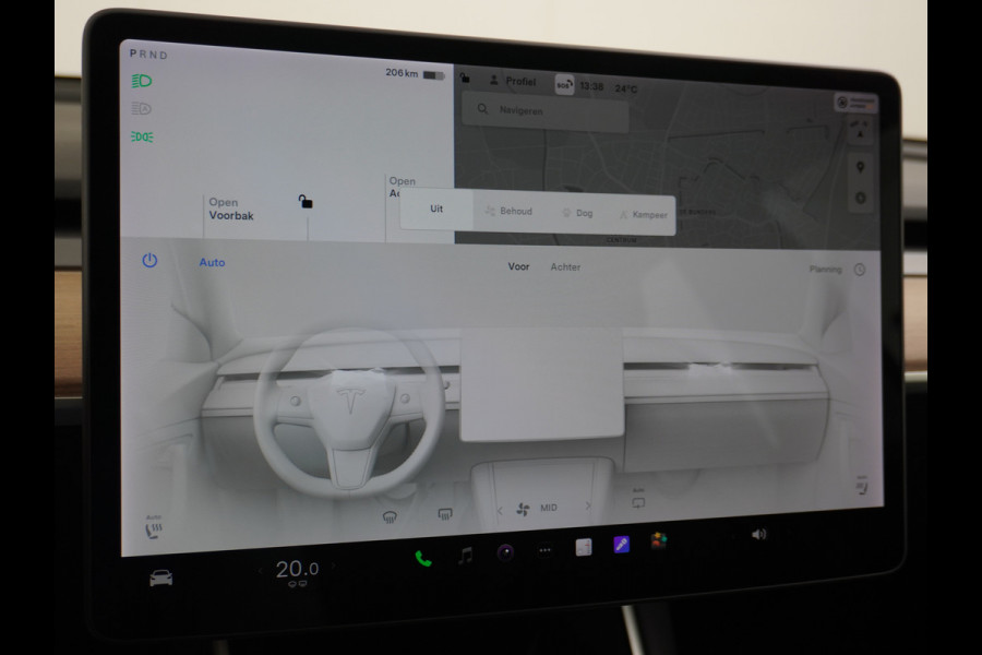Tesla Model 3 RWD SR+ 60kWh 325PK Lmv 19" AutoPilot Leder PanoDak Adaptive-Cruise Lmv Camera's Elektr.-Stuur+Stoelen+Spiegels+Geheugen+Easy-En Navi LED Comfortstoelen ACC DAB Keyless en Voorverwarmen interieur via App One-Pedal-Drive Origineel Nederlandse auto 1e Eigenaar Garantie Accu/Motor tot 12-12-2027 max 160.000km 1.584kg licht!