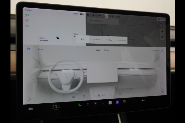 Tesla Model 3 RWD SR+ 60kWh 325PK Lmv 19" AutoPilot Leder PanoDak Adaptive-Cruise Lmv Camera's Elektr.-Stuur+Stoelen+Spiegels+Geheugen+Easy-En Navi LED Comfortstoelen ACC DAB Keyless en Voorverwarmen interieur via App One-Pedal-Drive Origineel Nederlandse auto 1e Eigenaar Garantie Accu/Motor tot 12-12-2027 max 160.000km 1.584kg licht!