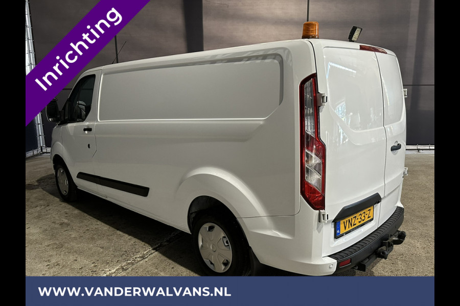 Ford Transit Custom 2.0 TDCI 130pk L2H1 Inrichting Euro6 Airco | Camera | LED | Apple Carplay | Android Auto | 2800kg Trekhaak Cruisecontrol, Parkeersensoren, Verwarmde voorruit, Bijrijdersbank