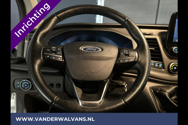 Ford Transit Custom 2.0 TDCI 130pk L2H1 Inrichting Euro6 Airco | Camera | LED | Apple Carplay | Android Auto | 2800kg Trekhaak Cruisecontrol, Parkeersensoren, Verwarmde voorruit, Bijrijdersbank