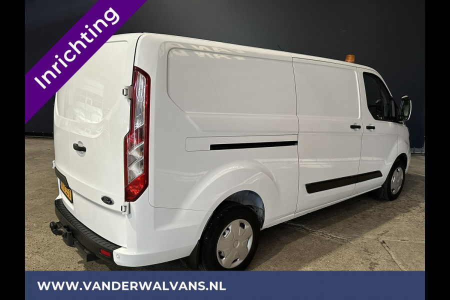 Ford Transit Custom 2.0 TDCI 130pk L2H1 Inrichting Euro6 Airco | Camera | LED | Apple Carplay | Android Auto | 2800kg Trekhaak Cruisecontrol, Parkeersensoren, Verwarmde voorruit, Bijrijdersbank