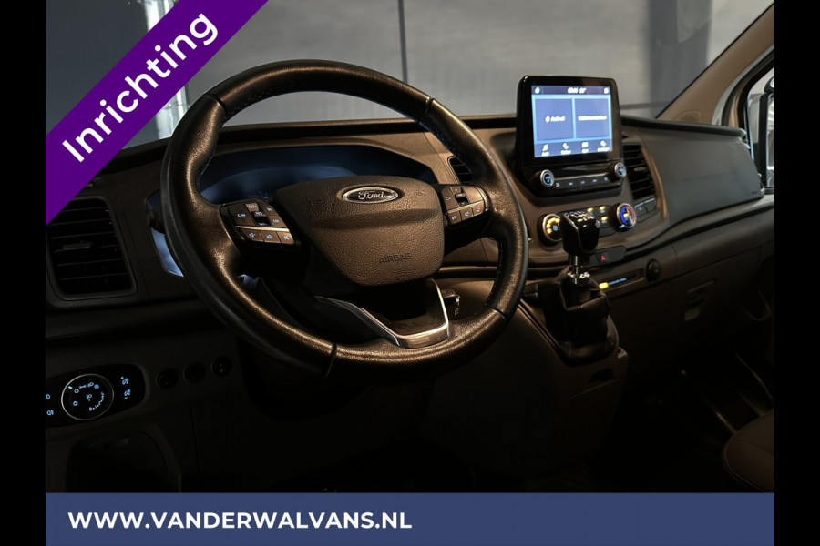 Ford Transit Custom 2.0 TDCI 130pk L2H1 Inrichting Euro6 Airco | Camera | LED | Apple Carplay | Android Auto | 2800kg Trekhaak Cruisecontrol, Parkeersensoren, Verwarmde voorruit, Bijrijdersbank