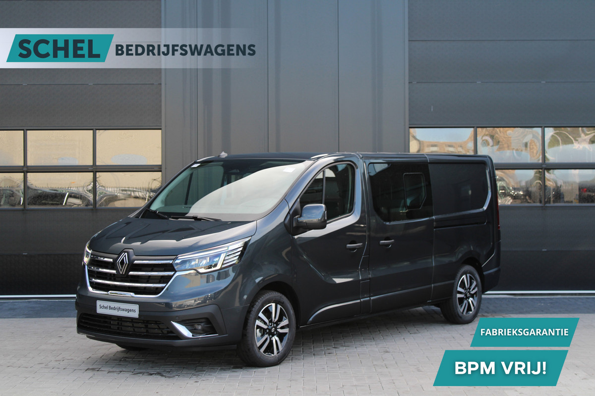 Renault Trafic 2.0 Blue dCi 170pk T29 L2H1 Extra DC - 2x Schuifdeur - Carplay - LED - Blind Spot - Navigatie - Camera - Trekhaak - Stoelverwarm Renault Trafic 2.0 Blue dCi 170pk T29 L2H1 Extra DC - 2x Schuifdeur - Carplay - LED - Blind Spot - Navigatie - Camera - Trekhaak - Stoelverwarm