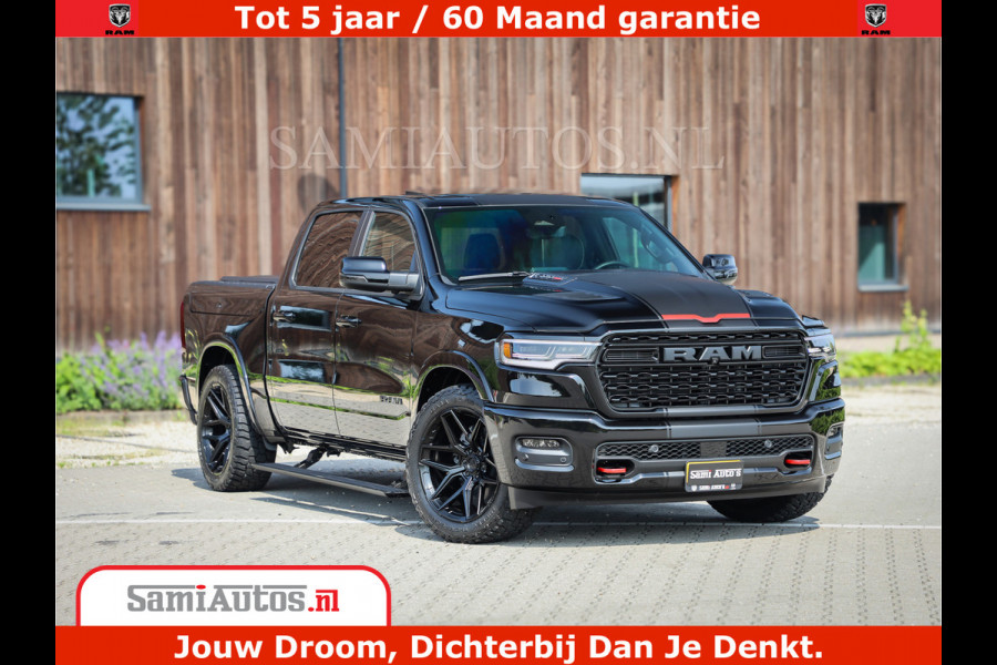 Dodge Ram 1500 Limited Night High Output 540HP 706Nm | Massage + Full Option | De Meest Luxe en Volle Pick-Up in zijn Klasse | Comfortabele Dubbele Cabine met Royale 5 Zitplaatsen | BPM vrij | Nu Leverbaar uit Voorraad | Voorraad Nr 2355 - 5149