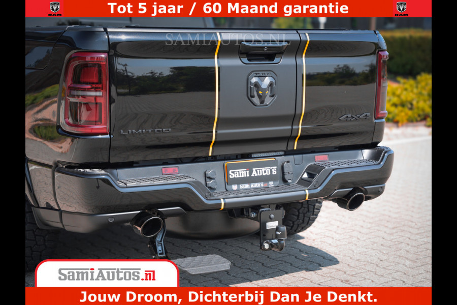 Dodge Ram 1500 Limited Night High Output 540HP 706Nm | Massage + Full Option | De Meest Luxe en Volle Pick-Up in zijn Klasse | Comfortabele Dubbele Cabine met Royale 5 Zitplaatsen | BPM vrij | Nu Leverbaar uit Voorraad | Voorraad Nr 2324 - 5142