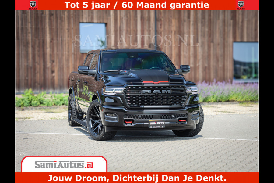 Dodge Ram 1500 Limited Night High Output 540HP 706Nm | Massage + Full Option | De Meest Luxe en Volle Pick-Up in zijn Klasse | Comfortabele Dubbele Cabine met Royale 5 Zitplaatsen | BPM vrij | Nu Leverbaar uit Voorraad | Voorraad Nr 2334 - 5409